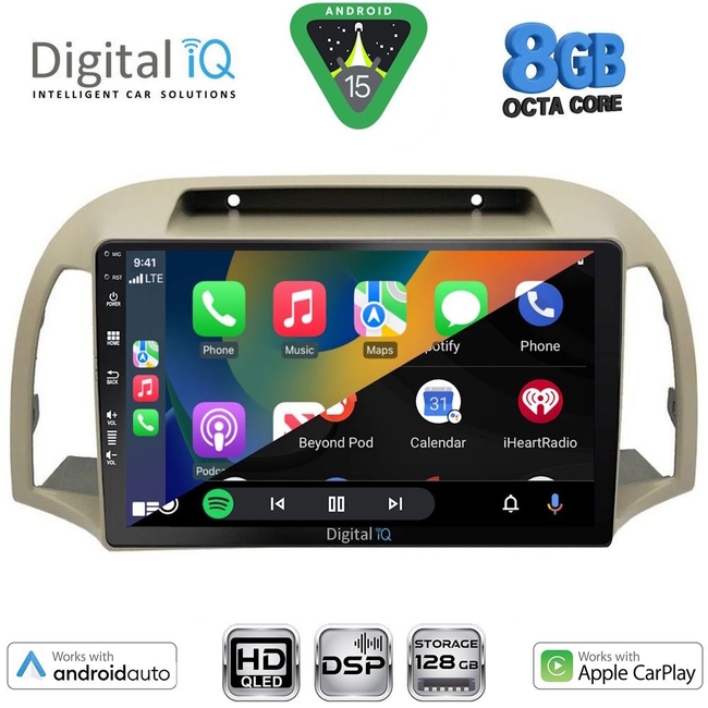 DIGITAL IQ BXF 18457BG_CPAA (9inc) MULTIMEDIA TABLET for NISSAN MICRA K12 mod. 2002-2010 (BEIGE)