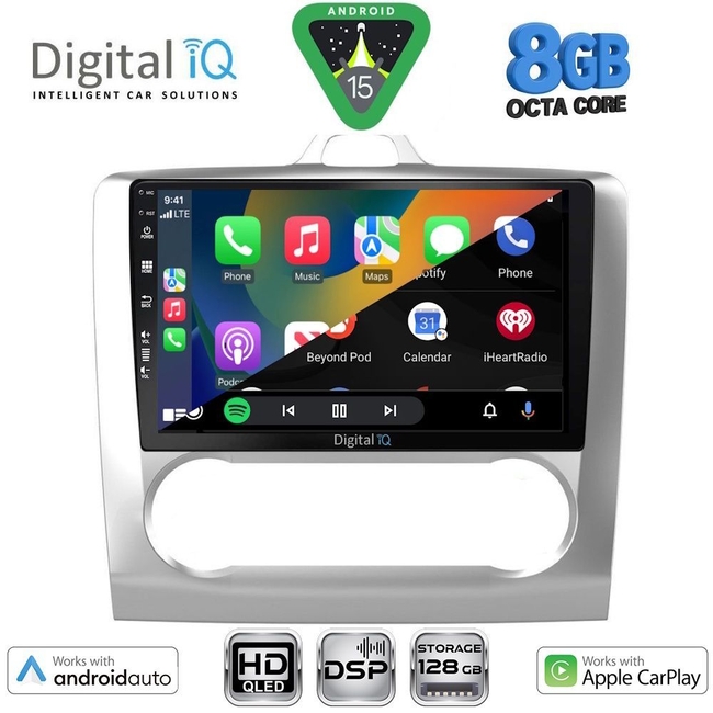 DIGITAL IQ BXF 18156SL_CPAA CLIMA (9inc) MULTIMEDIA TABLET for FORD FOCUS mod. 2005-2012 (SILVER)