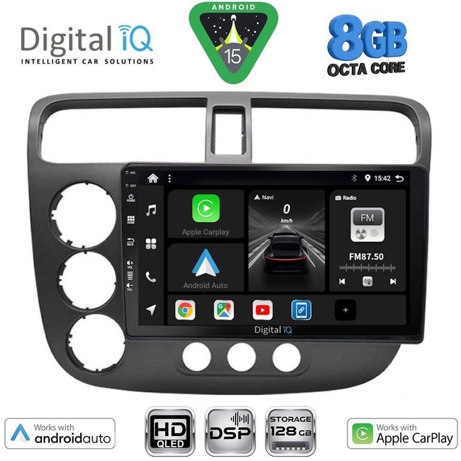 DIGITAL IQ BXF 18187_CPAA (9inc) MULTIMEDIA TABLET for HONDA CIVIC 4D mod. 2001-2006