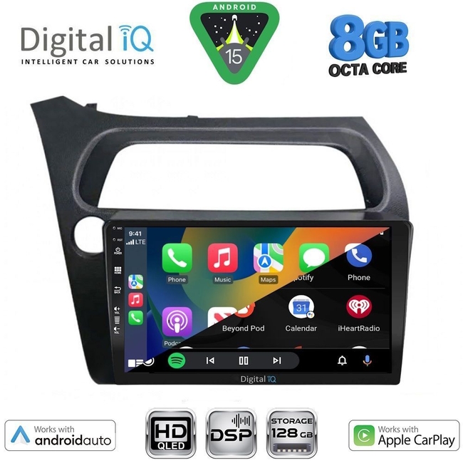 DIGITAL IQ BXF 18189_CPAA (9inc) MULTIMEDIA TABLET for HONDA CIVIC 3D-5D mod. 2006-2012