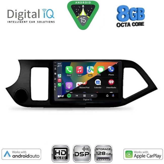 DIGITAL IQ BXF 18308_CPAA (9inc) MULTIMEDIA TABLET for KIA PICANTO mod. 2011-2017