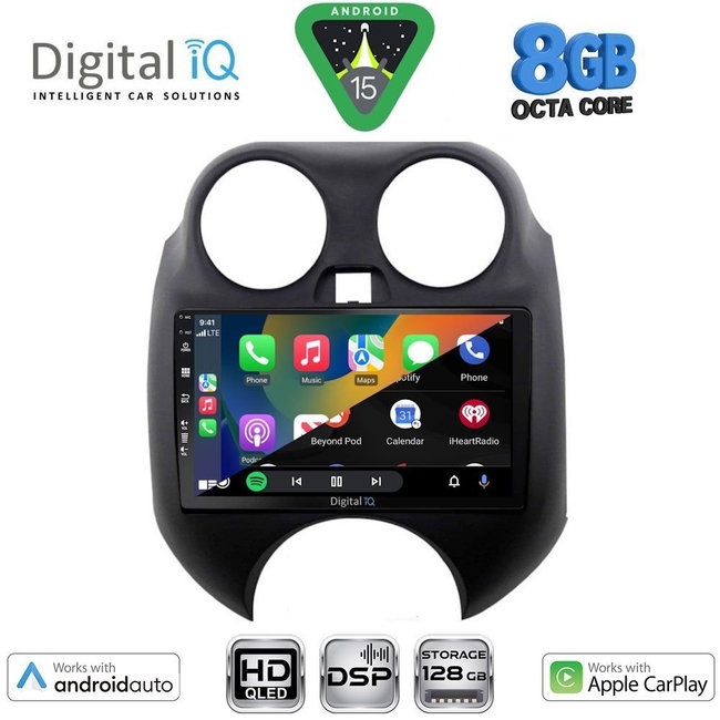 DIGITAL IQ BXF 18459_CPAA (9inc) MULTIMEDIA TABLET for NISSAN MICRA mod. 2010-2014