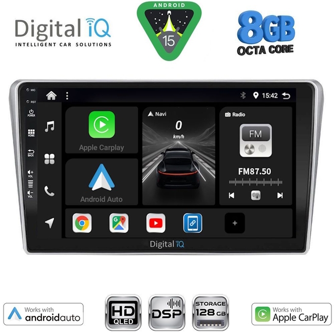 DIGITAL IQ BXF 18704SL_CPAA (9inc) MULTIMEDIA TABLET for TOYOTA AVENSIS (T25) mod. 2003-2009 (SILVER)