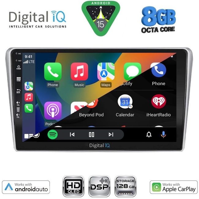DIGITAL IQ BXF 18704SL_CPAA (9inc) MULTIMEDIA TABLET for TOYOTA AVENSIS (T25) mod. 2003-2009 (SILVER)