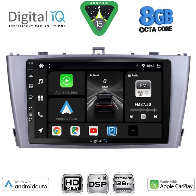 DIGITAL IQ BXF 18705SL_CPAA (9inc) MULTIMEDIA TABLET for TOYOTA AVENSIS (T27) mod. 2009-2015 (SILVER)