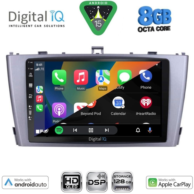 DIGITAL IQ BXF 18705SL_CPAA (9inc) MULTIMEDIA TABLET for TOYOTA AVENSIS (T27) mod. 2009-2015 (SILVER)