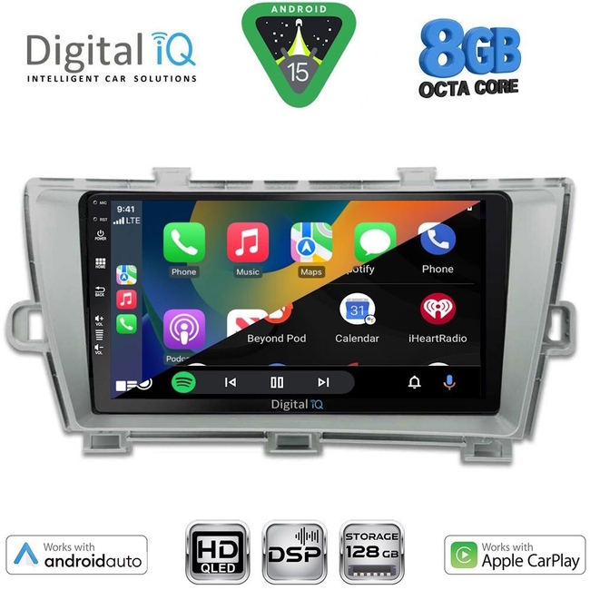 DIGITAL IQ BXF 18726SL_CPAA (9inc) MULTIMEDIA TABLET for TOYOTA PRIUS mod. 2009-2015 (SILVER)