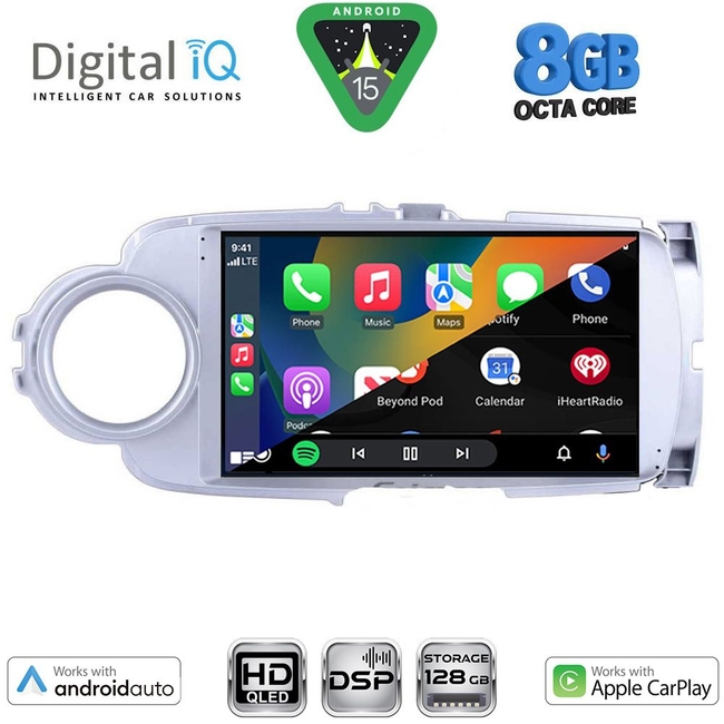 DIGITAL IQ BXF 18737SL_CPAA (9inc) MULTIMEDIA TABLET for TOYOTA YARIS mod. 2011-2015 (SILVER)