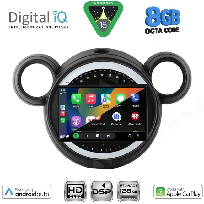 DIGITAL IQ BXF 18065_CPAA (9inc) MULTIMEDIA TABLET for MINI COUNTRYMAN (R60) mod. 2010-2016 - PACEMAN (R61) mod. 2013-2016