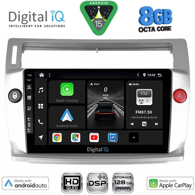 DIGITAL IQ BXF 18084SL_CPAA (9inc) MULTIMEDIA TABLET for CITROEN C4  mod. 2004-2011 (SILVER)