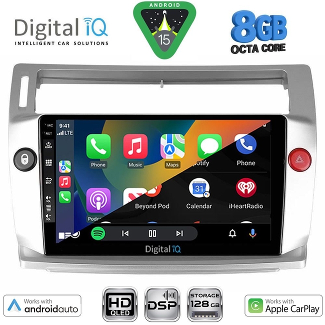 DIGITAL IQ BXF 18084SL_CPAA (9inc) MULTIMEDIA TABLET for CITROEN C4  mod. 2004-2011 (SILVER)