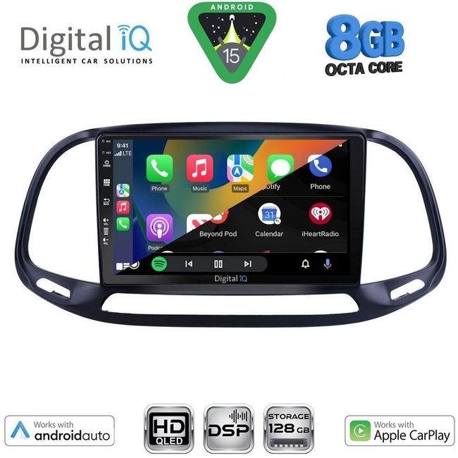 DIGITAL IQ BXF 18138_CPAA (9inc) MULTIMEDIA TABLET for FIAT DOBLO – OPEL COMBO mod. 2015-2018