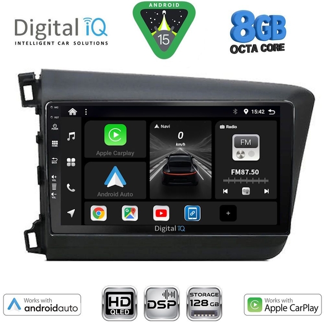 DIGITAL IQ BXF 181904D_CPAA (9inc) MULTIMEDIA TABLET for HONDA CIVIC 4Doors mod. 2012-2016