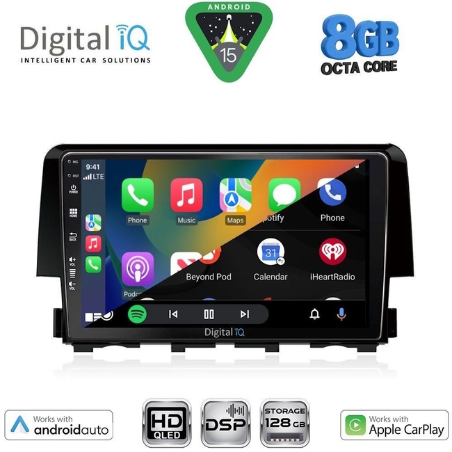 DIGITAL IQ BXF 18191_CPAA (9inc) MULTIMEDIA TABLET for HONDA CIVIC mod. 2016-2021