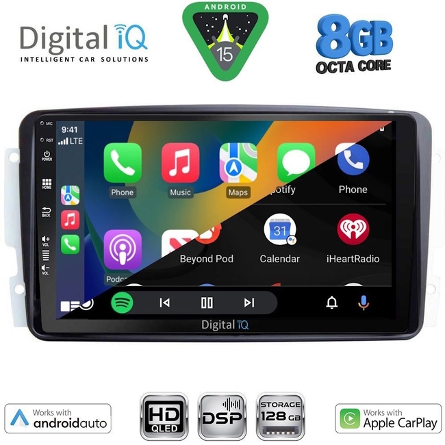 DIGITAL IQ BXF 18401_CPAA (9inc) MULTIMEDIA TABLET for MERCEDES CLK (W209) mod. 2000-2004