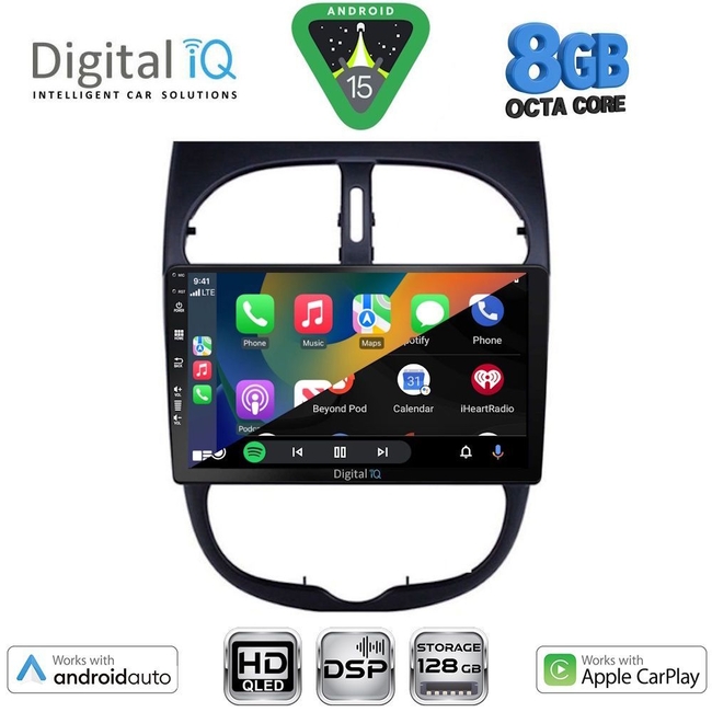 DIGITAL IQ BXF 18506_CPAA (9inc) MULTIMEDIA TABLET for PEUGEOT 206 mod. 1998-2006