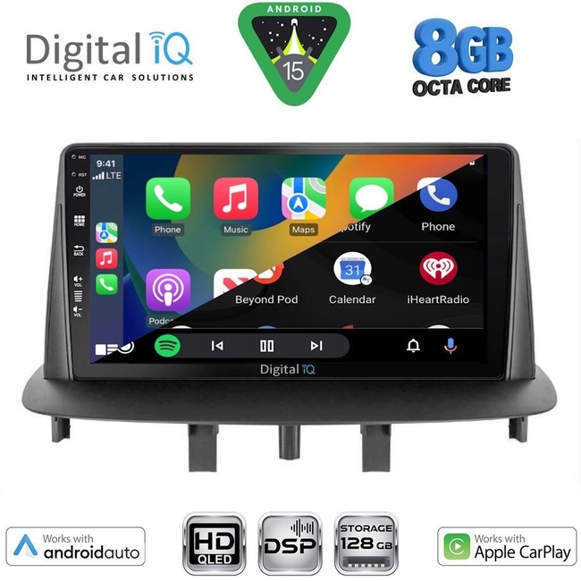 DIGITAL IQ BXF 18556_CPAA (9inc) MULTIMEDIA TABLET for RENAULT MEGANE 3 mod. 2009-2016
