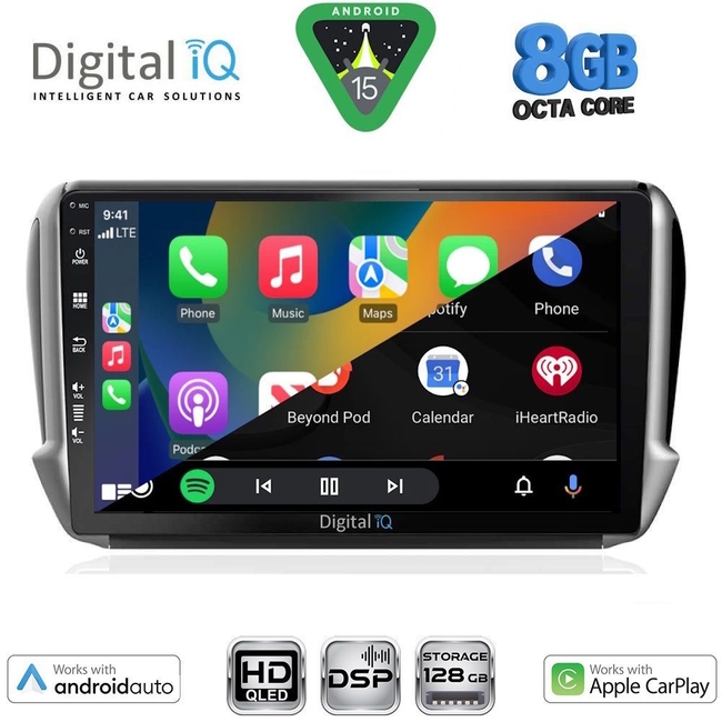 DIGITAL IQ BXF 18508_CPAA (10inc) MULTIMEDIA TABLET for PEUGEOT 208-2008 mod. 2012-2021