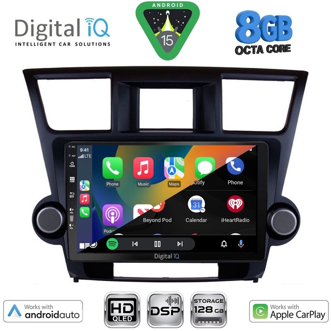 DIGITAL IQ BXF 18719_CPAA (10inc) MULTIMEDIA TABLET for TOYOTA HIGHLANDER mod. 2008-2015