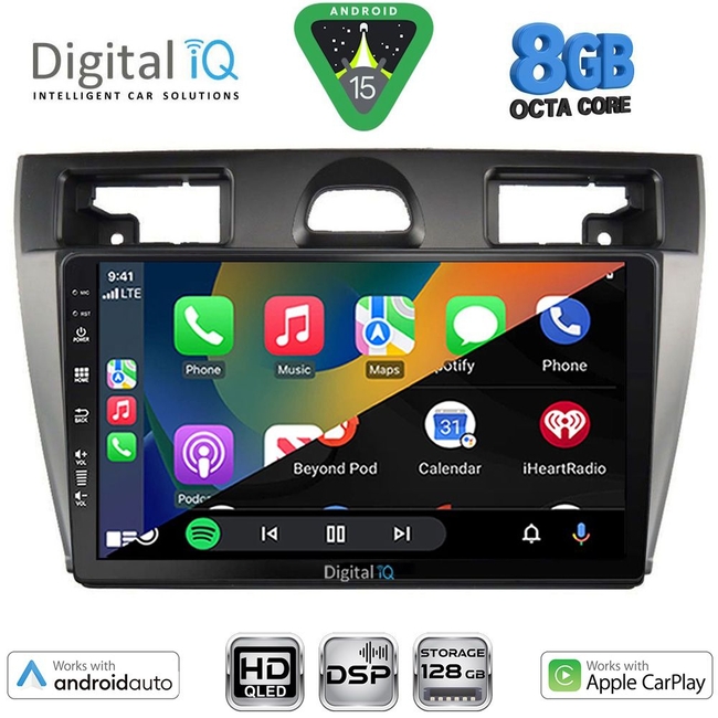 DIGITAL IQ BXF 18153SL_CPAA (9inc) MULTIMEDIA TABLET for FORD FIESTA mod. 2005-2008 (SILVER)