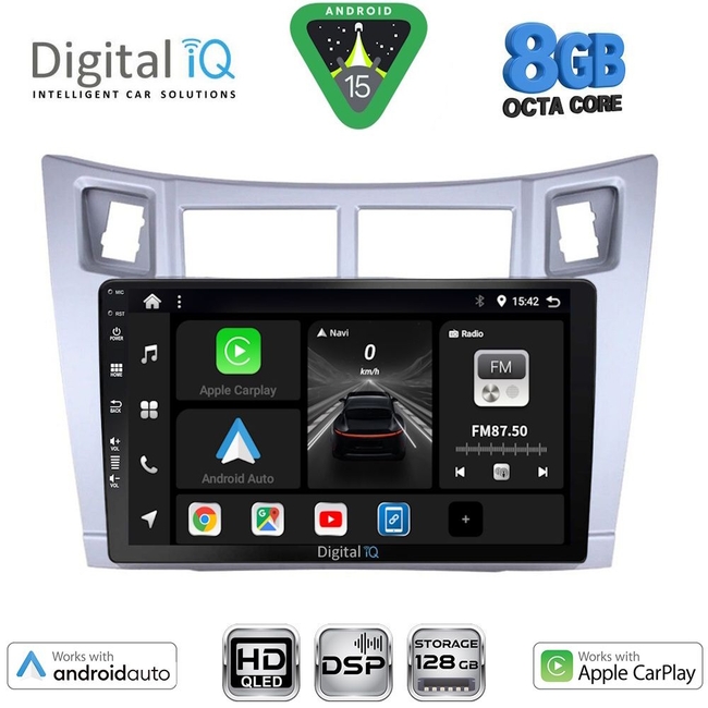 DIGITAL IQ BXF 18736SL_CPAA (9inc) MULTIMEDIA TABLET for TOYOTA YARIS mod. 2006-2011 (SILVER)