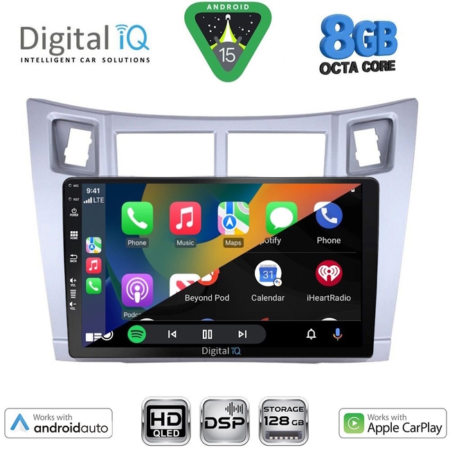 DIGITAL IQ BXF 18736SL_CPAA (9inc) MULTIMEDIA TABLET for TOYOTA YARIS mod. 2006-2011 (SILVER)