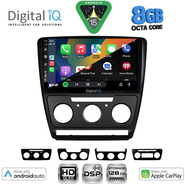 DIGITAL IQ BXF 18595BL_CPAA (10inc) MULTIMEDIA TABLET for SKODA OCTAVIA 5 mod. 2005-2012 (BLACK)