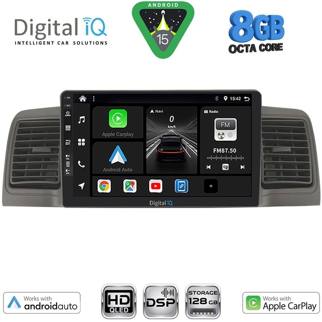 DIGITAL IQ BXF 18712GR_CPAA (9inc) MULTIMEDIA TABLET for TOYOTA COROLLA mod. 2001-2006 (GREY)