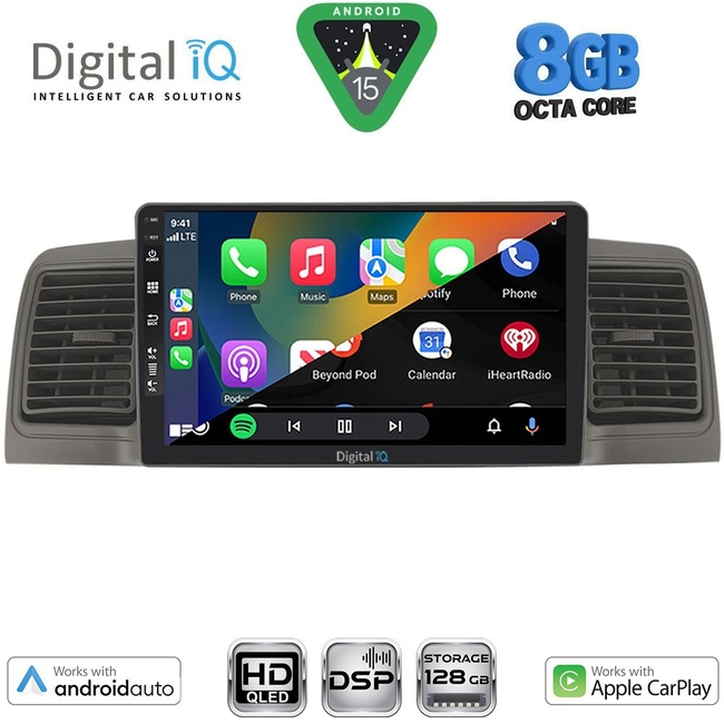 DIGITAL IQ BXF 18712GR_CPAA (9inc) MULTIMEDIA TABLET for TOYOTA COROLLA mod. 2001-2006 (GREY)