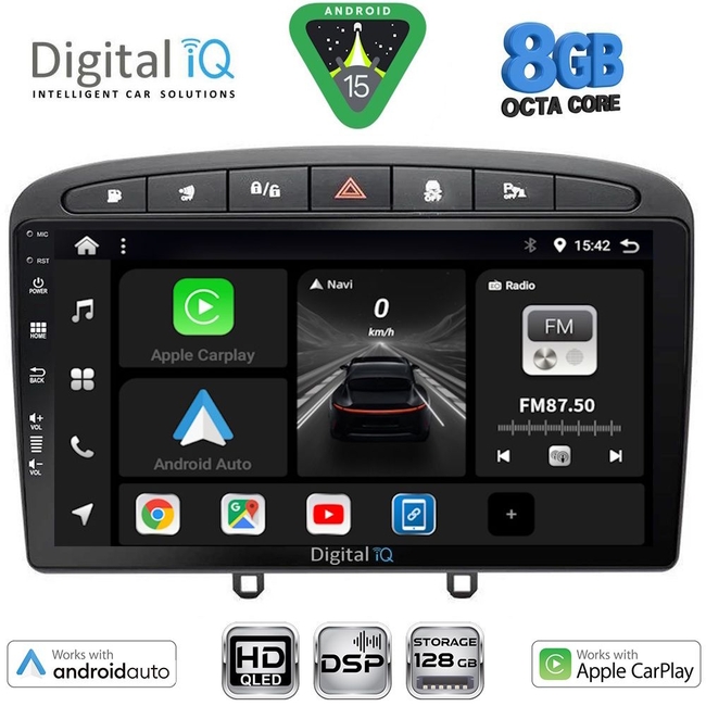 DIGITAL IQ BXF 18513BL_CPAA (9inc) MULTIMEDIA TABLET for PEUGEOT 308 mod.2007-2012 - RCZ mod. 2009-2015 (BLACK)