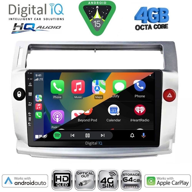 DIGITAL IQ BXK 19084SL_CPAA (9inc) MULTIMEDIA TABLET for CITROEN C4  mod. 2004-2011 (SILVER)