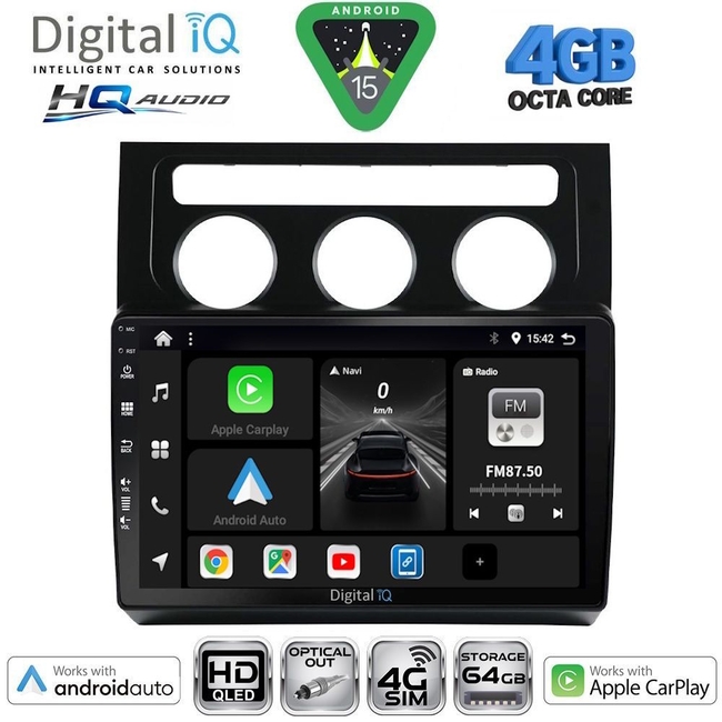 DIGITAL IQ BXK 19767CL_CPAA (10inc) MULTIMEDIA TABLET for VW TOURAN mod. 2003-2010 with CLIMA