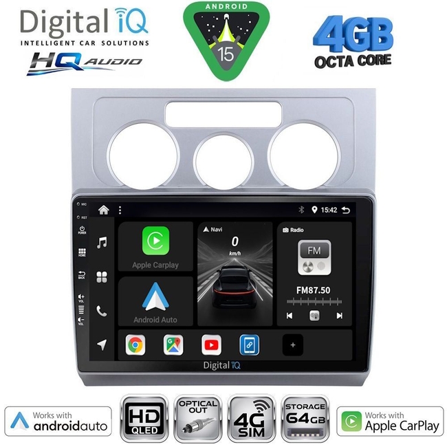 DIGITAL IQ BXK 19767AC_CPAA (10inc) MULTIMEDIA TABLET for VW TOURAN mod. 2003-2010 with A/C