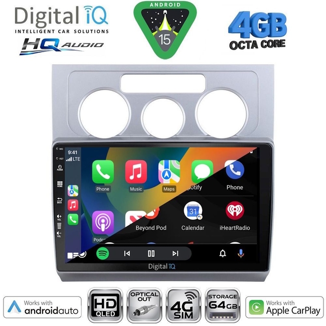 DIGITAL IQ BXK 19767AC_CPAA (10inc) MULTIMEDIA TABLET for VW TOURAN mod. 2003-2010 with A/C