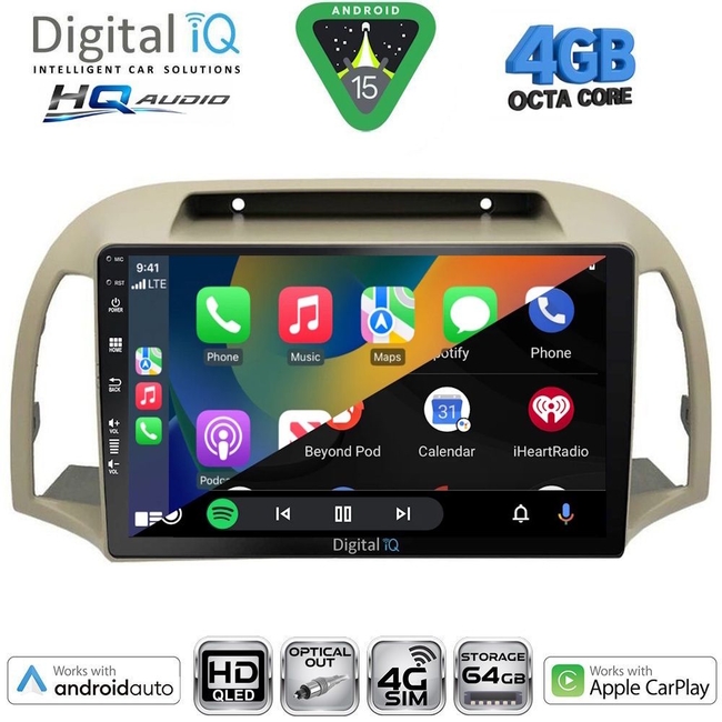 DIGITAL IQ BXK 19457BG_CPAA (9inc) MULTIMEDIA TABLET for NISSAN MICRA K12 mod. 2002-2010 (BEIGE)