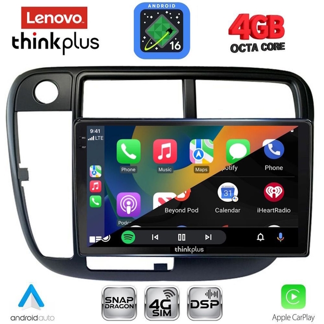 LENOVO LTG 7186_CPA CLIMA (9inc) MULTIMEDIA TABLET for HONDA CIVIC mod. 1995-2001