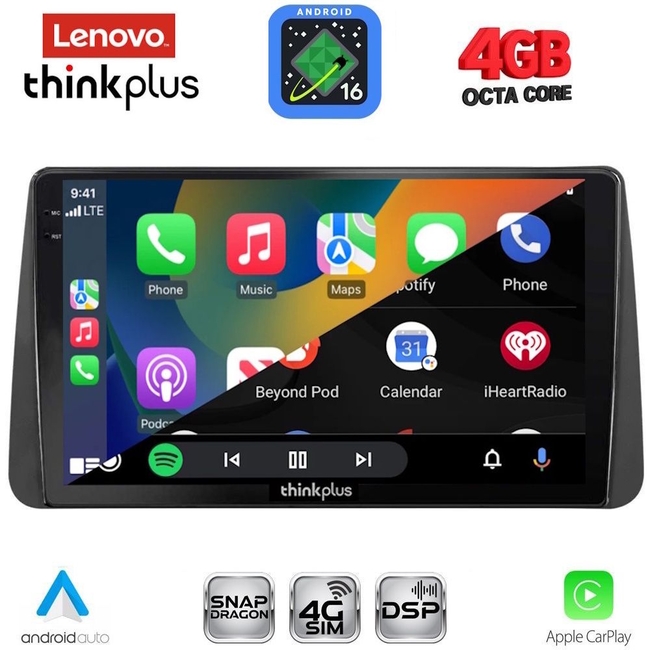 LENOVO LTG 7149_CPA DASH (9inc) MULTIMEDIA TABLET for FIAT TIPO mod. 2018-2023