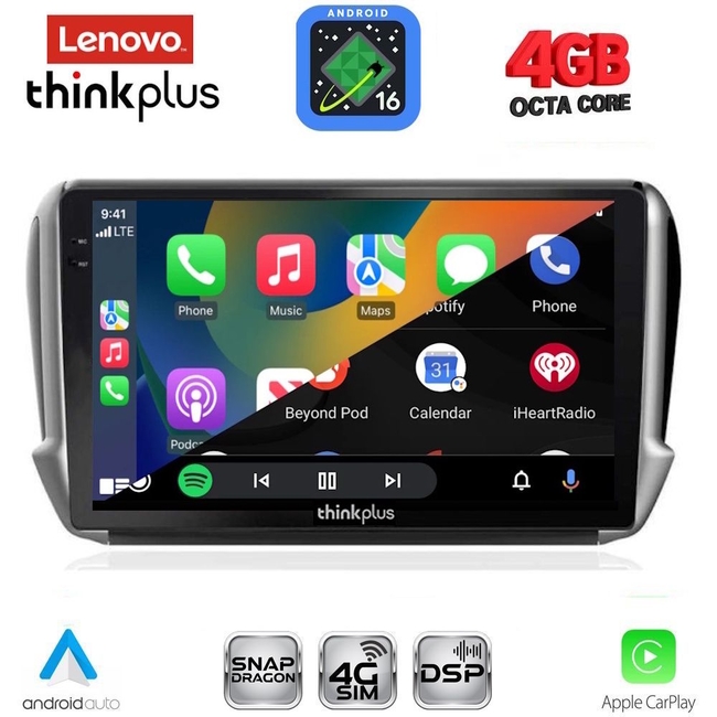 LENOVO LTG 7508_CPA (10inc) MULTIMEDIA TABLET for PEUGEOT 208-2008 mod. 2012-2021