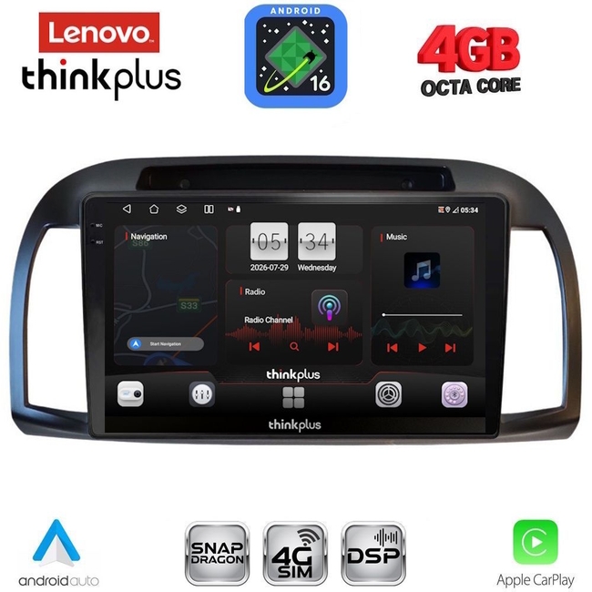 LENOVO LTG 7457BL_CPA (9inc) MULTIMEDIA TABLET for NISSAN MICRA K12 mod. 2002-2010 (BLACK)