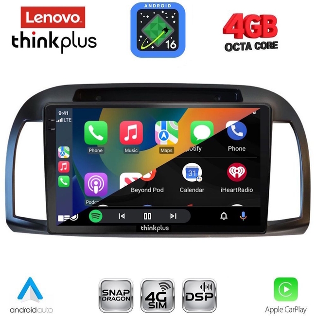 LENOVO LTG 7457BL_CPA (9inc) MULTIMEDIA TABLET for NISSAN MICRA K12 mod. 2002-2010 (BLACK)