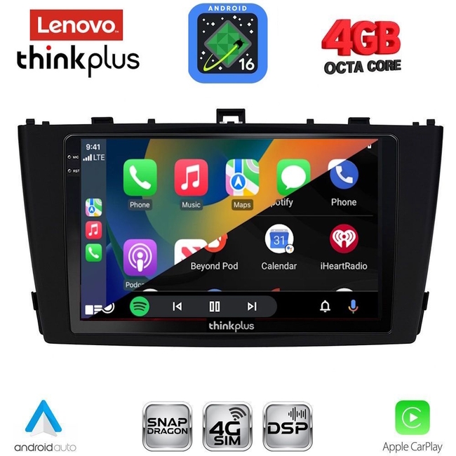 LENOVO LTG 7705BL_CPA (9inc) MULTIMEDIA TABLET for TOYOTA AVENSIS (T27) mod. 2009-2015 (BLACK)