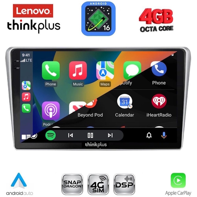 LENOVO LTG 7704SL_CPA (9inc) MULTIMEDIA TABLET for TOYOTA AVENSIS (T25) mod. 2003-2009 (SILVER)