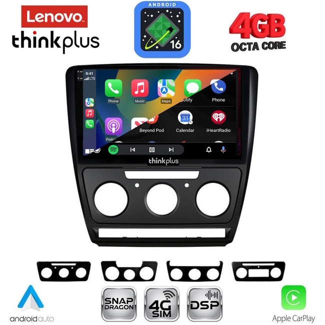 LENOVO LTG 7595BL_CPA (10inc) MULTIMEDIA TABLET for SKODA OCTAVIA 5 mod. 2005-2012 (BLACK)