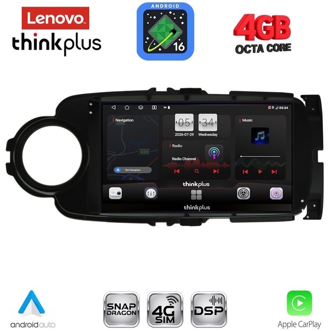 LENOVO LTG 7737BL_CPA (9inc) MULTIMEDIA TABLET for TOYOTA YARIS mod. 2011-2015 (BLACK)