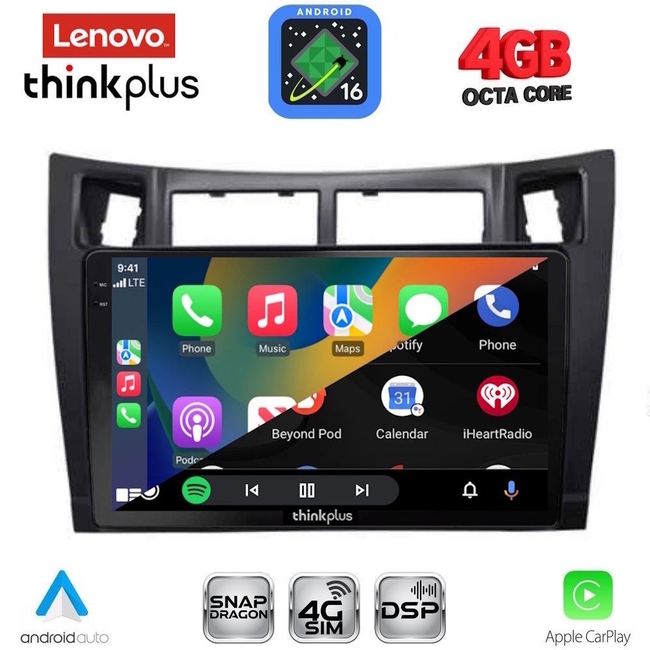 LENOVO LTG 7736BL_CPA (9inc) MULTIMEDIA TABLET for TOYOTA YARIS mod. 2006-2011 (BLACK)