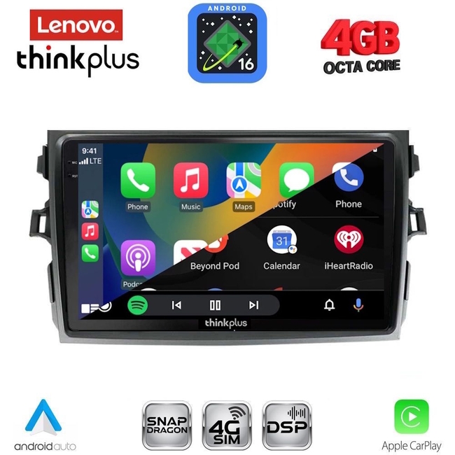 LENOVO LTG 7713_CPA (9inc) MULTIMEDIA TABLET for TOYOTA COROLLA 4D mod. 2006-2012