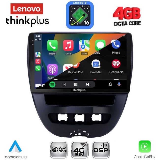 LENOVO LTG 7707_CPA (10inc) MULTIMEDIA TABLET for CITROEN C1-PEUGEOT 107-TOYOTA AYGO mod. 2005-2014