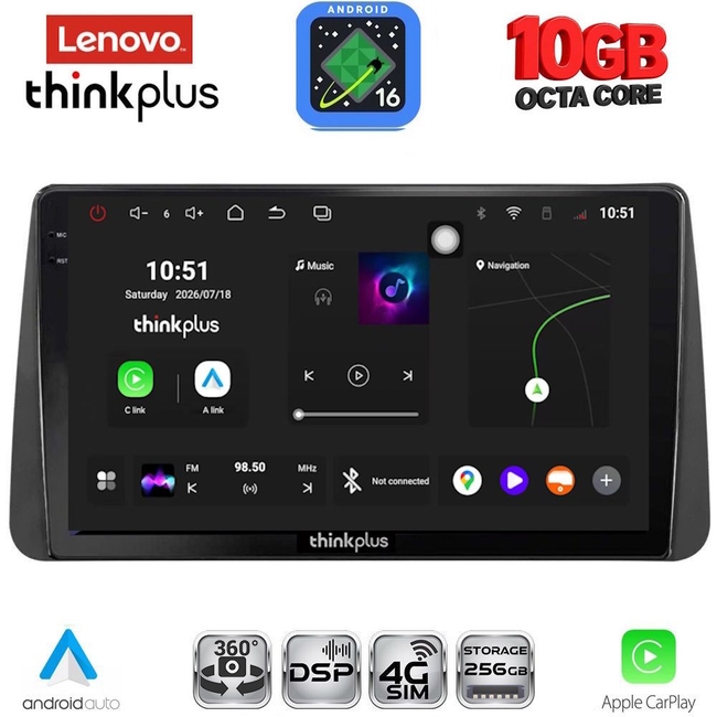 LENOVO LTM 11149_CPA DASH (9inc) MULTIMEDIA TABLET for FIAT TIPO mod. 2018-2023