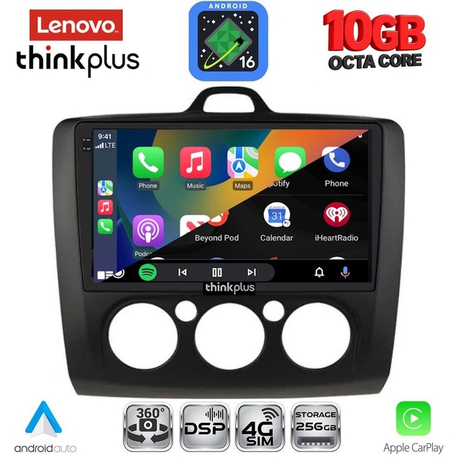 LENOVO LTM 11156BL_CPA A/C (9inc) MULTIMEDIA TABLET for FORD FOCUS mod. 2005-2012 (BLACK)
