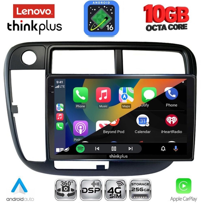 LENOVO LTM 11186_CPA CLIMA (9inc) MULTIMEDIA TABLET for HONDA CIVIC mod. 1995-2001